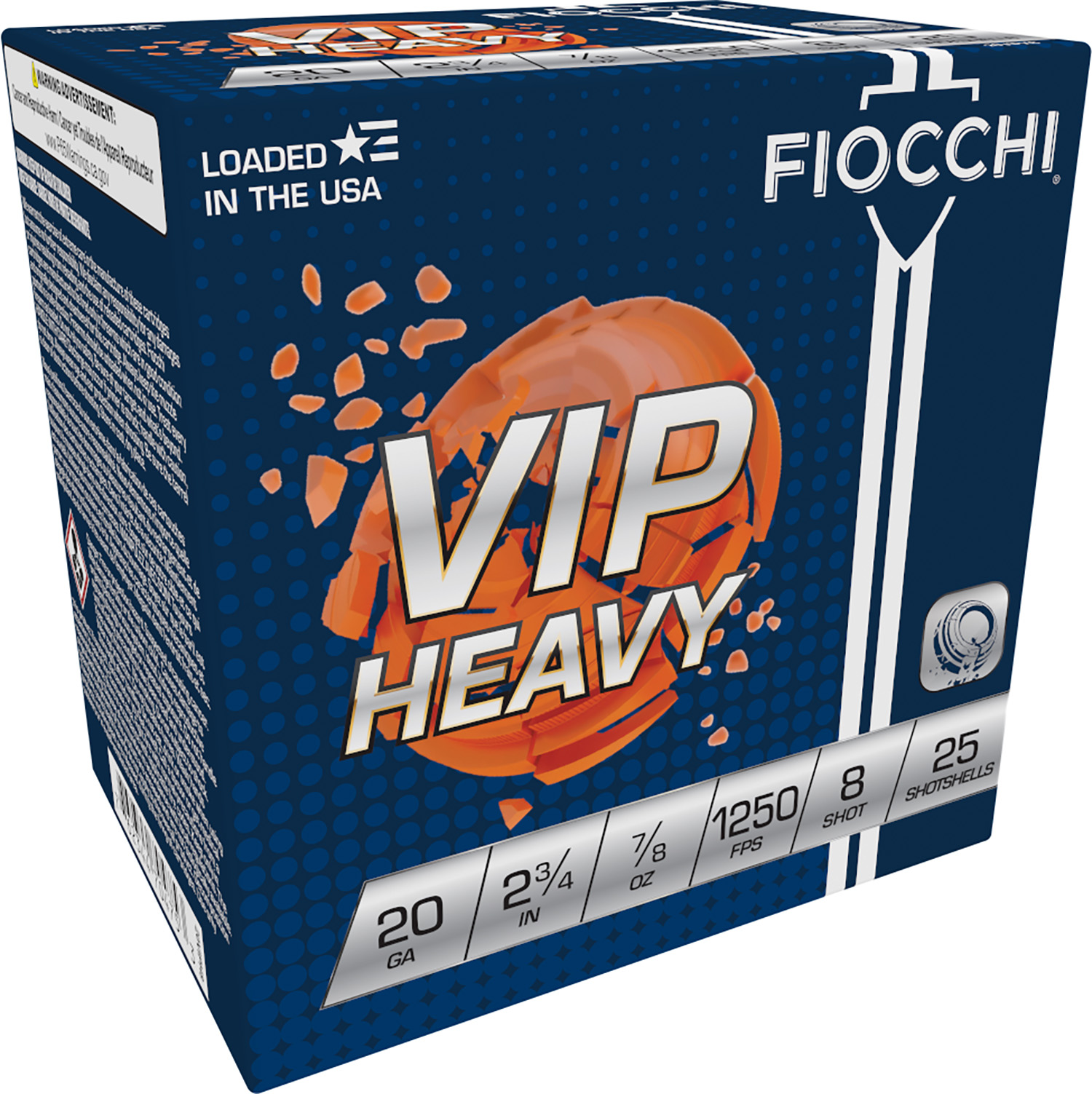 Fiocchi Exacta Target VIP Heavy 20 Gauge 2.75 in #8 Shot 7/8 oz, 25 Rounds