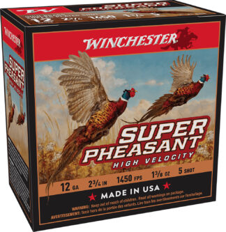Winchester Super Pheasant 12 Gauge 2.75 in High Brass #5 25 Rounds/Box
