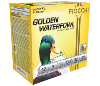 Fiocchi Golden Waterfowl 12 Gauge 3 in Steel #BB Shot, 1 1/4 oz, 25 Rounds