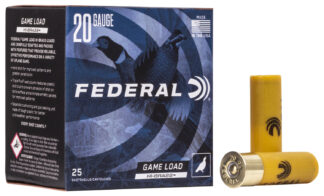 Federal H2045 Game-Shok High Brass 20 Gauge 2.75 in #5 Shot 1 oz, 25 Rounds Per Box