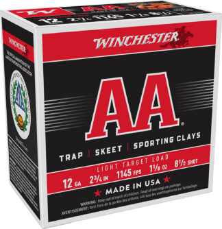 Winchester AA Light Target 12 Gauge 2.75 in #8.5 Lead Shot 1 1/8 oz 25 Rounds