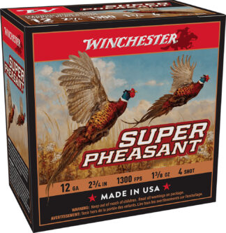 Winchester Super Pheasant 12 Gauge 2.75 in High Brass #4 Shot 1-3/8 oz 25 Rounds