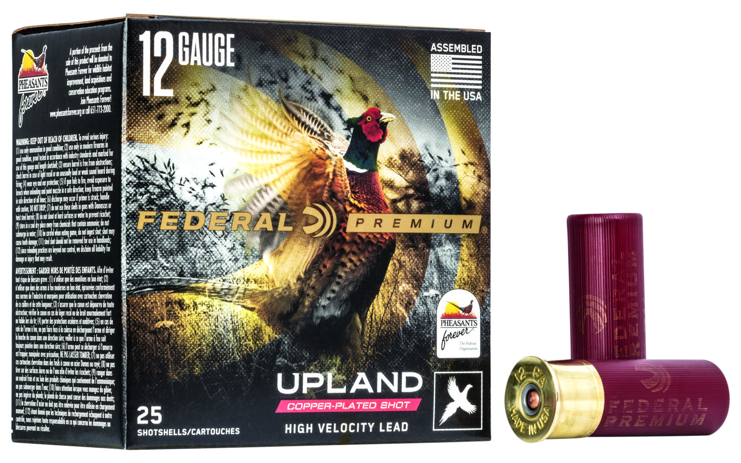 Federal Premium Wing-Shok Pheasant Forever High Velocity 12 Gauge 2.75 in #7.5 Shot 25 Rounds