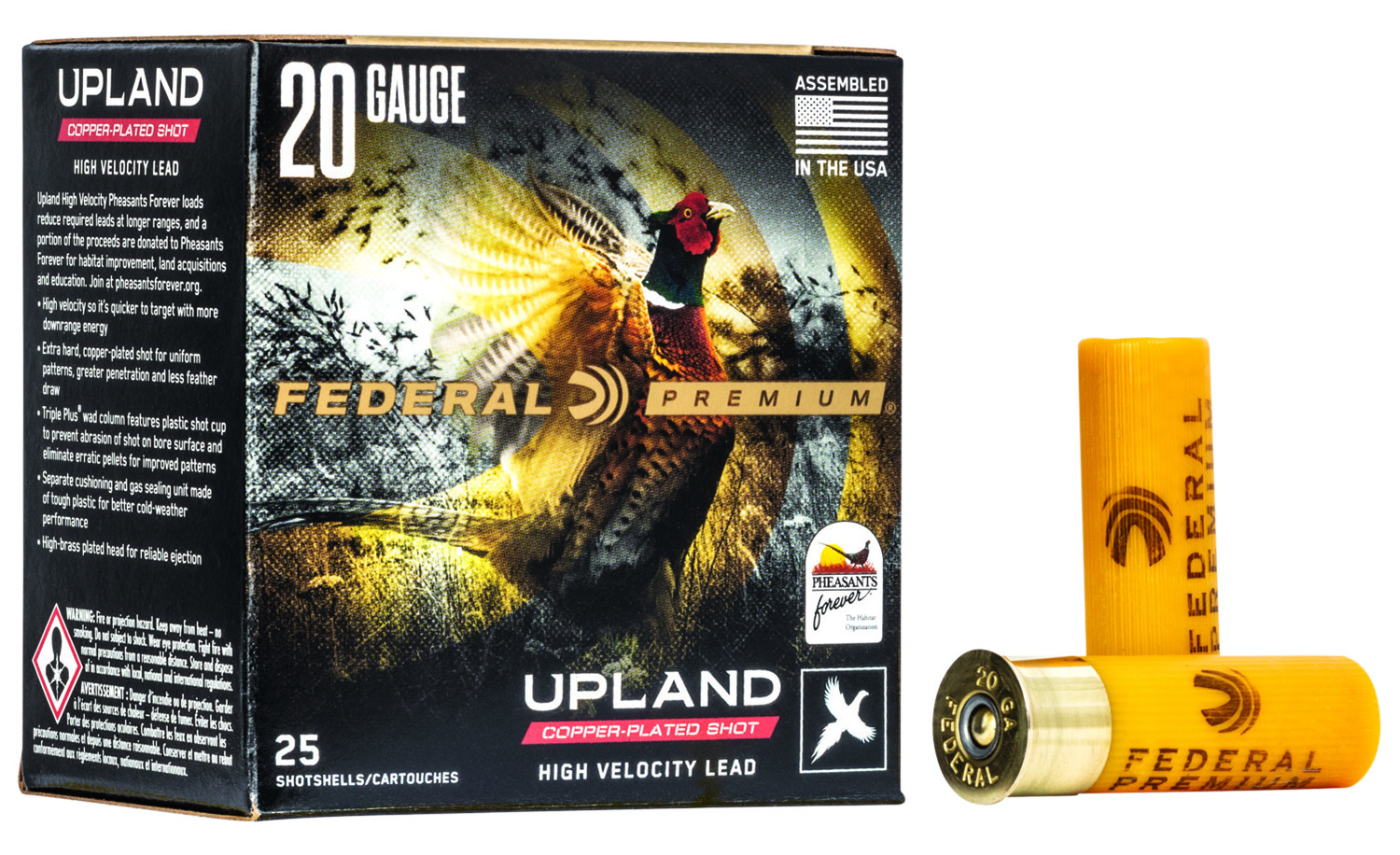 Federal PF2046 Wing-Shok Pheasant Forever High Velocity 20 Gauge 2.75 in #6 Shot, 1 oz, 25 Rounds