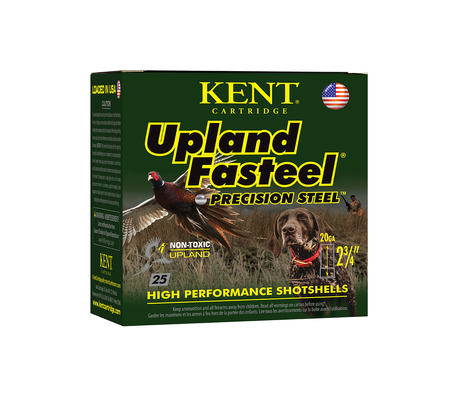 Kent Cartridge Upland Fasteel 20 Gauge 2.75 in #6 Shot 7/8 oz, 25 Rounds