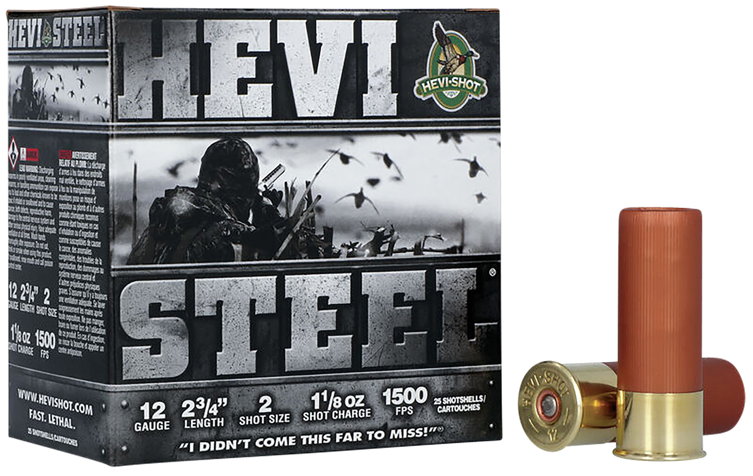 Hevishot HEVI-Steel 12 Gauge 2.75 in Shotgun Shells, #2 Shot, 25 Rounds