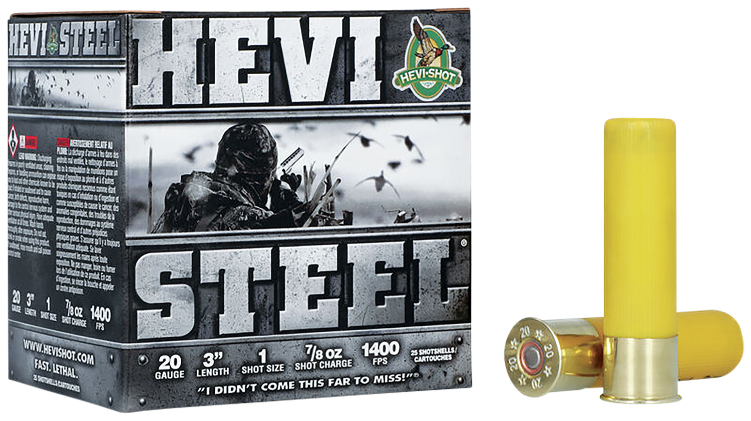 Hevishot HEVI-Steel 20 Gauge 3 in 7/8 oz #1 Shot 25-Round Box