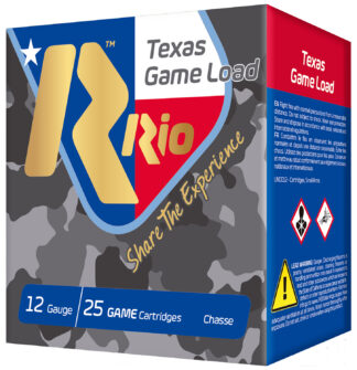 Rio Ammunition TG368TX Top Game Texas Game Load 12 Gauge 2.75 in, #8 Shot, 1 1/4 oz, 25 Rounds