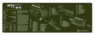 TekMat 36 in Long Gun Cleaning Mat, 1/8 in Thick, Olive Drab Green