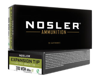 Nosler E-Tip .300 WSM 180 Grain Lead-Free Hunting Ammo, Brass Cases, 20 Rounds