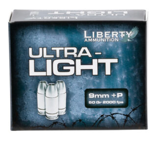 Liberty Ultra-Light 9mm Luger +P 50 gr Lead Free Fragmenting Hollow Point 20 Rounds