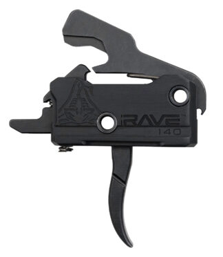 Rise Armament RA-140 Super Sporting Single-Stage Curved Trigger, 3.5 lb, Black Hardcoat Anodized