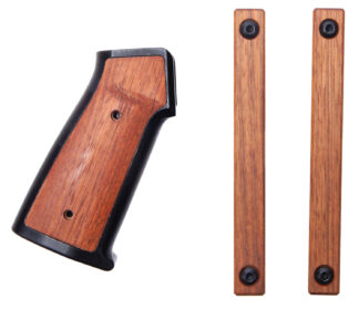 Sharps Bros AR-15 Grip Set Billet 6061-T6 Aluminum Frame with Brazilian Cherry Inserts