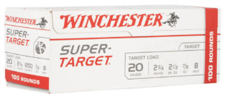 Winchester Super-Target 20 Gauge 2.75 in 7/8 oz #8 Lead Shot 100 Rounds