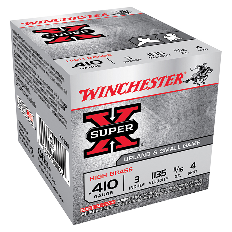 Winchester Super-X .410 Bore 3 in High Brass #4 Shot 11/16 oz 25 Rounds