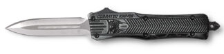 Cobratec Knives CTK-1 Small OTF Dagger 2.75 in D2 Steel Blade, Stonewashed Aluminum Handle