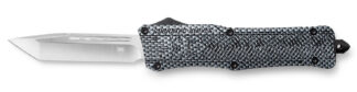 CobraTec Knives LCFCTK1LTNS CTK-1 Large 3.75" OTF Tanto Plain D2 Steel Blade/Carbon Fiber Aluminum Handle Features Glass Breaker Includes Pocket Clip