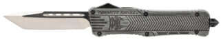 CobraTec Knives LSWCTK1LTNS CTK-1 Large 3.75" OTF Tanto Plain D2 Steel Blade/Stonewashed Aluminum Handle Features Glass Breaker Includes Pocket Clip