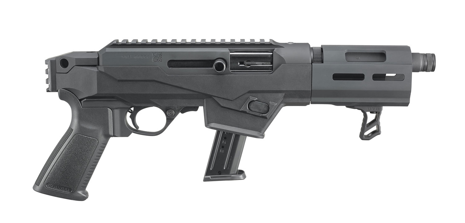 Ruger PC Charger 9mm 6.5 in Threaded Barrel 17+1 Optics-Ready Semi-Auto Pistol, Black Hard-Coat Anodized