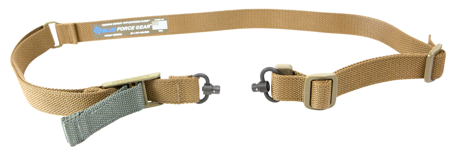 Blue Force Gear Vickers 221 2-to-1 Point Sling, RED Swivel, Molded Acetal Adjuster, Coyote Brown