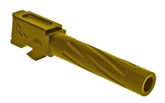 Rival Arms Precision V1 Match Grade 9mm Luger Glock 19 Barrel, 4.02 in Fluted Gold PVD Stainless Steel