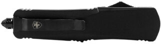 Templar Knife MBR131 Gen II  Slim 3.50" OTF Dagger Plain Black Oxide Stonewashed 440C SS Blade, 5.05" Black Aluminum//Rubber Handle, Glass Breaker