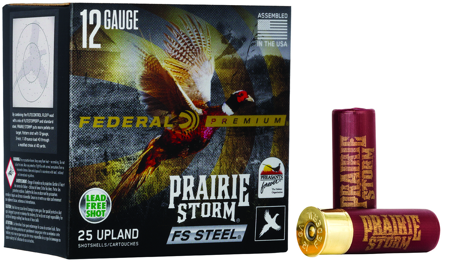 Federal Premium Prairie Storm FS 12 Gauge 3 in #4 Steel Shot, 1 1/8 oz, 25 Rounds