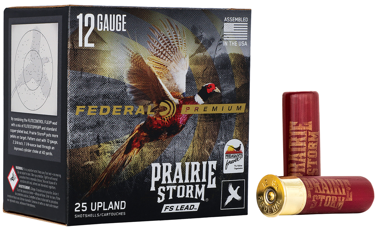 Federal PFX129FS4 Premium Prairie Storm FS 12 Gauge 3 in #4 Lead, 1-5/8 oz, 25 Rounds