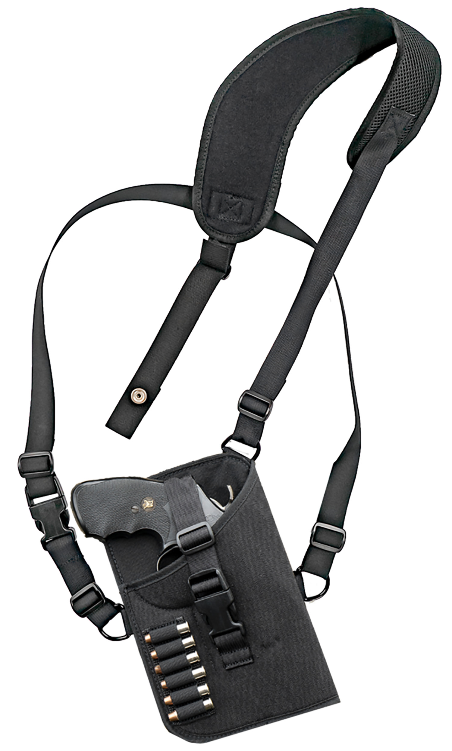 GrovTec Trail Pack Ergo Shoulder Harness Holster, Right-Handed, Black Nylon, 3-4 in DA Revolver