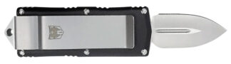 Cobratec OTF Money Clip Dagger 1.75 in D2 Blade, Black Aluminum Handle