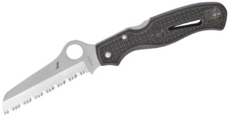 Spyderco C89SBK Atlantic Salt 3.69 in Serrated H1 Steel Blade Black FRN Handle