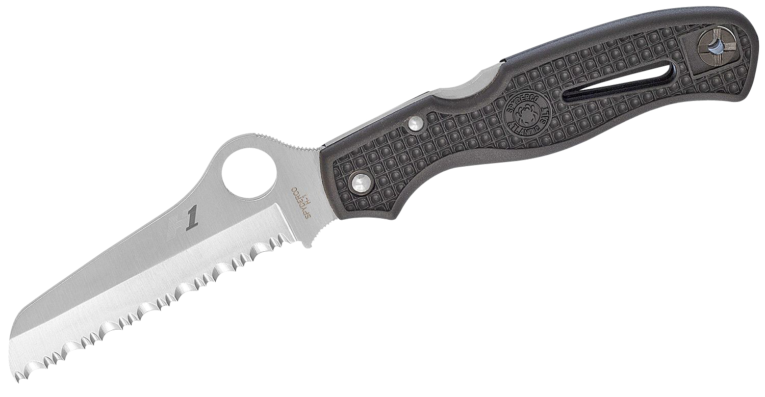 Spyderco C89SBK Atlantic Salt 3.69 in Serrated H1 Steel Blade Black FRN Handle