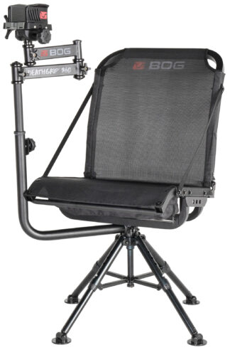 Bog Gear DeathGrip 360 Shooting Rest Chair, Black Aluminum, 400 lbs Capacity