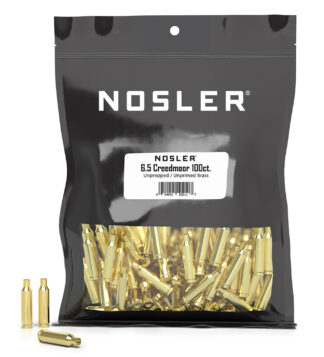 Nosler 10211 6.5 Creedmoor Premium Brass Unprimed Rifle Cases, 100 Per Box