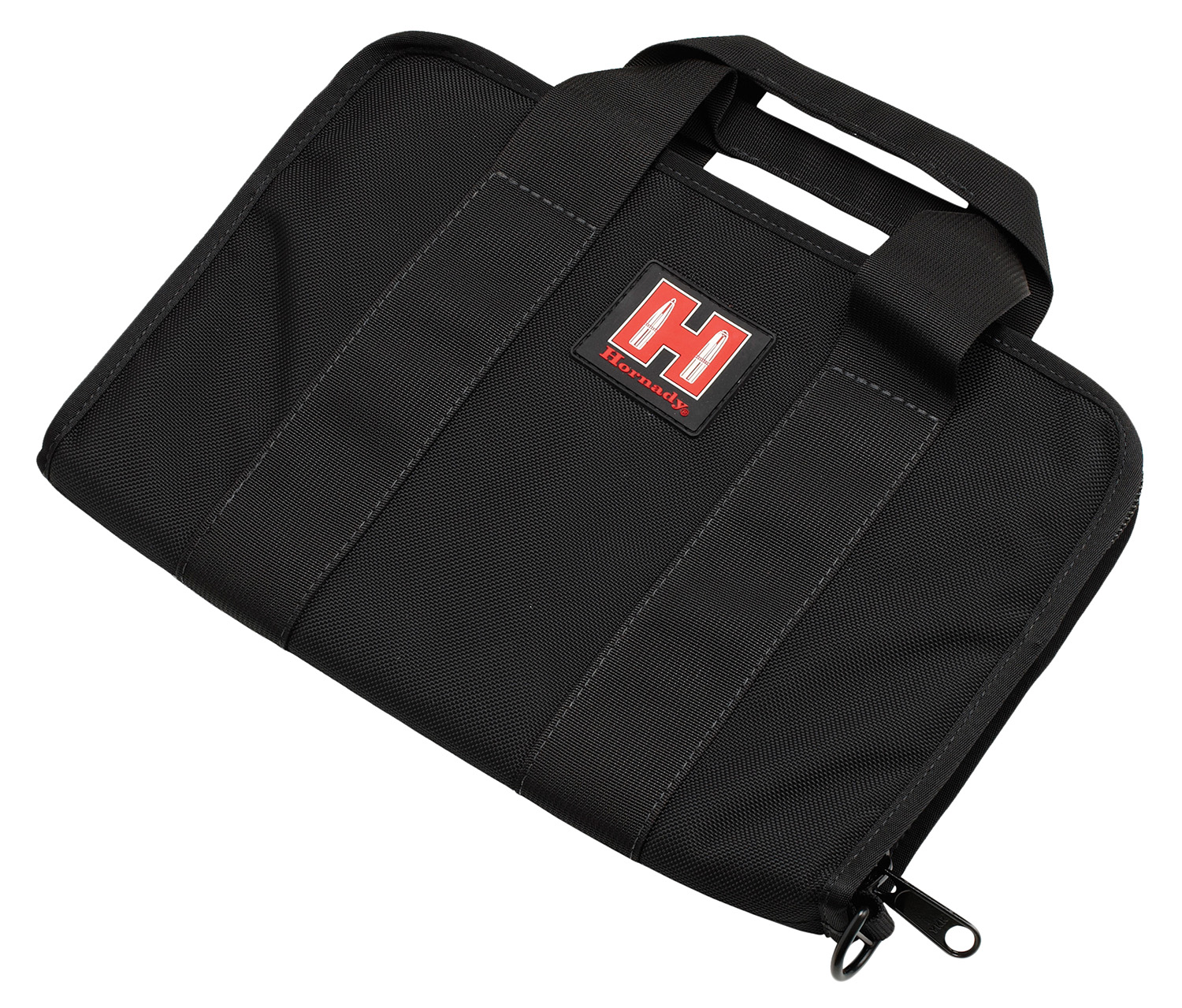 Hornady 99117 Soft Pistol Case, Black/Red, Cordura, Holds 1 Handgun and 5 Magazines