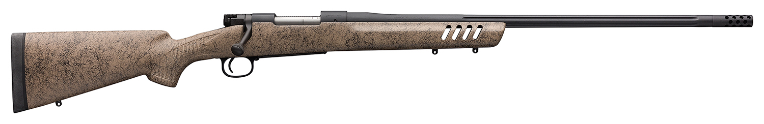 Winchester Guns 535243299 Model 70 Long Range 6.8 Western 4+1 24" Matte Black Black Webbed Tan Fixed Bell & Carlson w/Aluminum Bedding Stock Right Hand (Full Size)