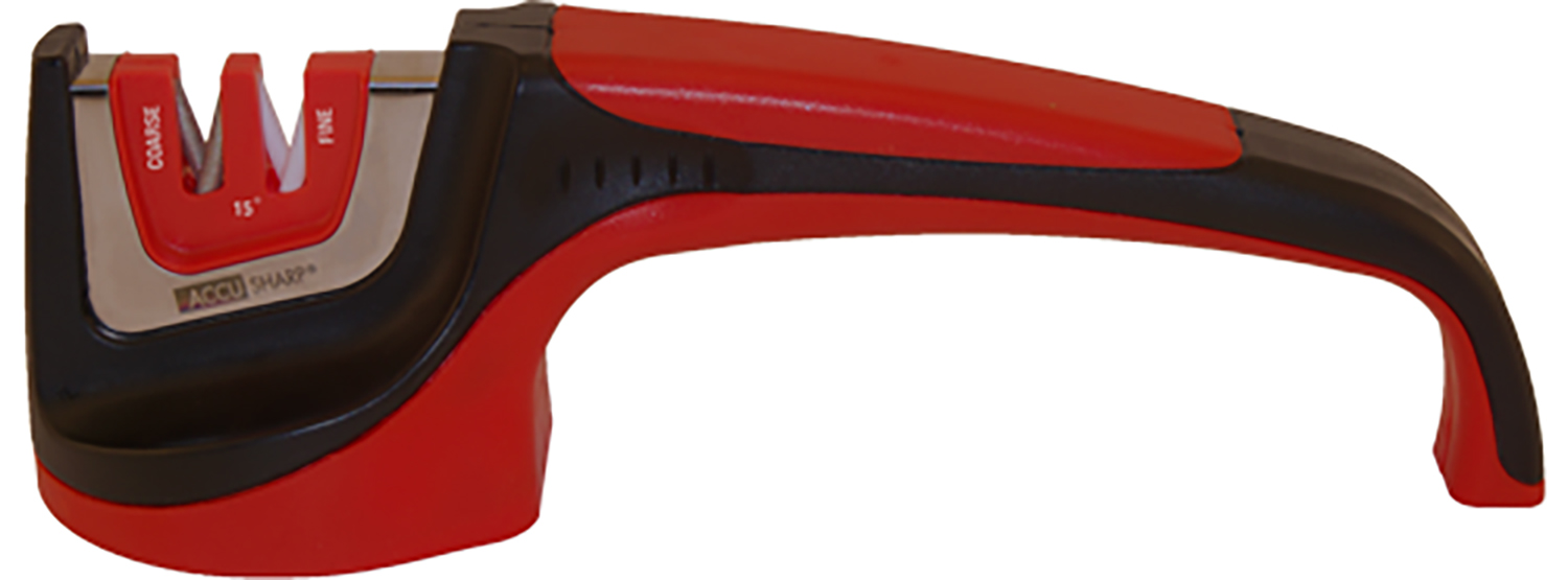 Accusharp 052C Asian-Style Knife Sharpener 15-Degree Blades (Fine Diamond/Ceramic) Red
