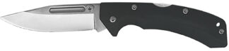 Accusharp 711C Lockback 3 in Folding Knife Plain Clip Point Stainless Blade Black FRN Handle