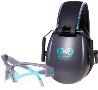 Allen Girls with Guns 2388 Assure Safety Glasses & Earmuffs Combo, Clear Anti-Scratch Lens, Gray Frame
