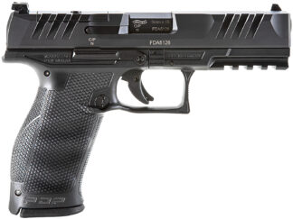 Walther PDP Semi-Auto Pistol 9mm 4.5 in Barrel Black Optic Ready Serrated Steel Slide