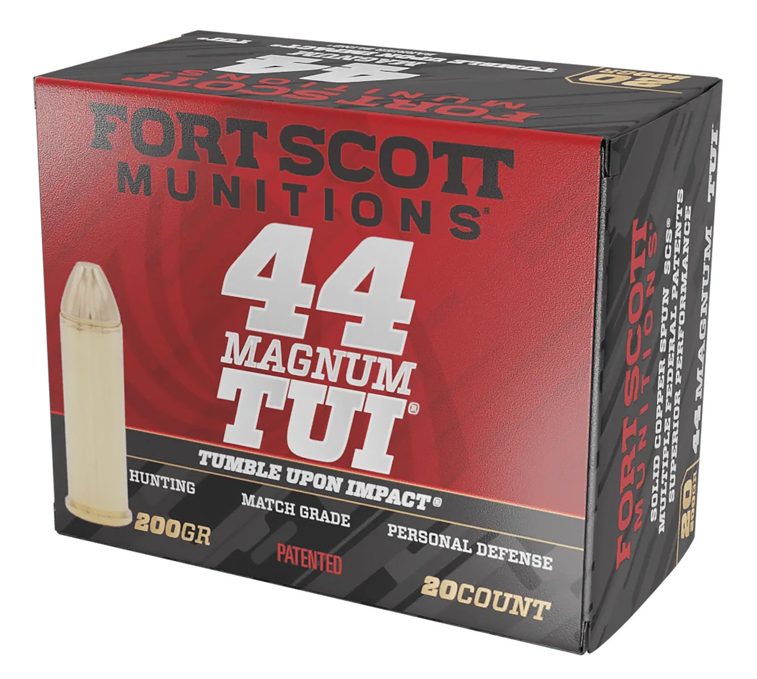 Fort Scott Munitions .44 Magnum TUI 200 Grains Solid Copper Spun, 20-Round Box