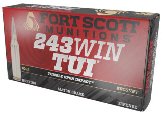 Fort Scott Munitions .243 Winchester 70 Grain Solid Copper TUI Rifle Ammo