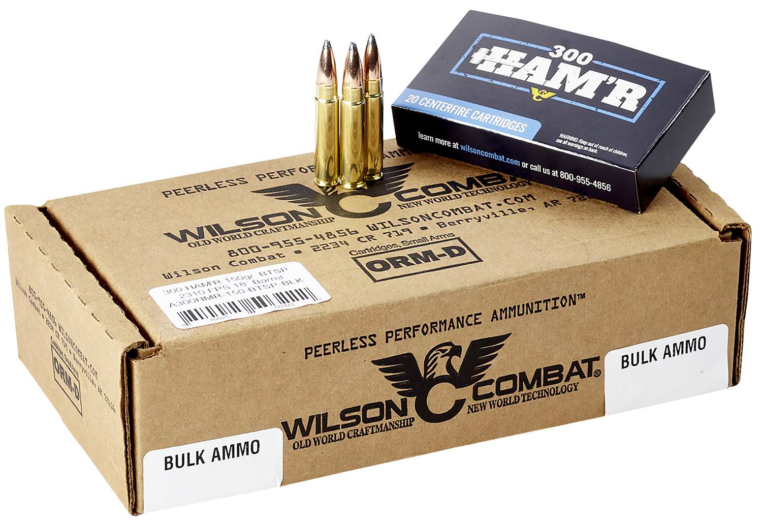 Wilson Combat .300 HAMR 150 gr Boat Tail Soft Point Ammunition, 20 Rounds/Box