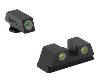 Meprolight Tru-Dot Self-Illuminated Night Sights for Glock 42/43/43X/48, Green/Yellow Tritium