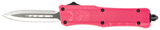 Cobratec Knives CTK-1 Small 2.75 in OTF Dagger, D2 Steel Blade, Pink Aluminum Handle