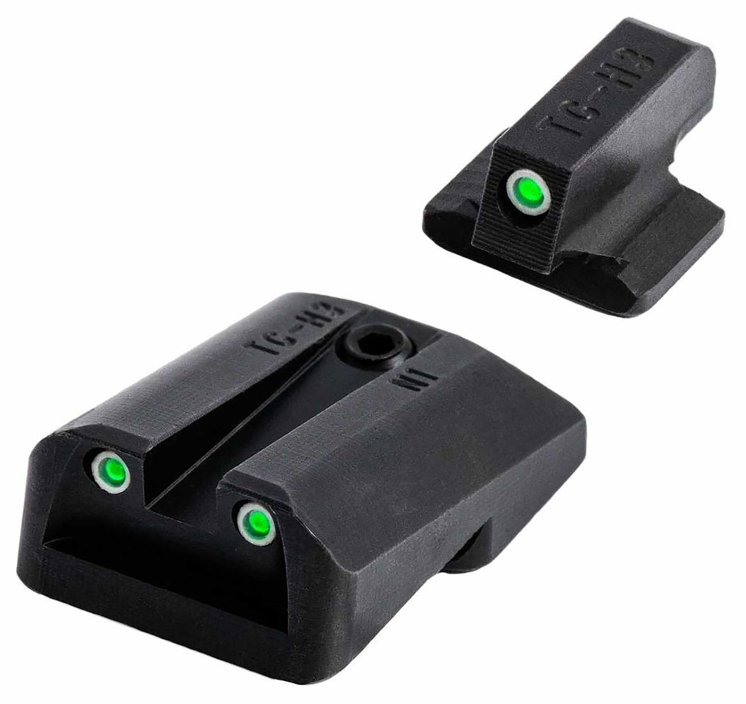 TruGlo Tritium Pro Night Sights TG231F3W Black with Green Tritium and White Outline