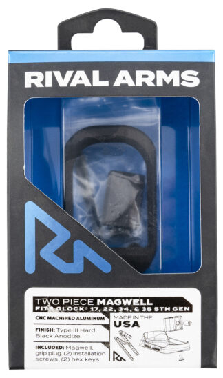 RIVAL ARMS RARA70G121A Two Piece Magwell for Glock 17 Gen5, Black Anodized Aluminum