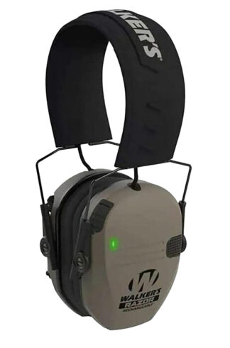 Walkers Razor Rechargeable Electronic Ear Muffs 21 dB Over-the-Head FDE/Black Polymer