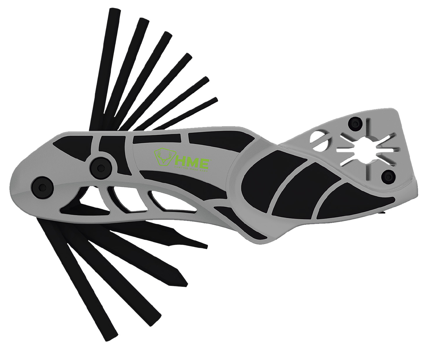 HME 14-In-1 Archery Multi-Tool Black/Gray Metal Folding