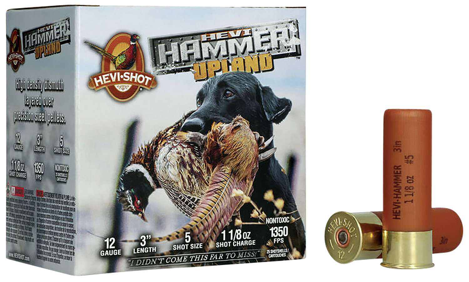 Hevishot HEVI-Hammer Upland 12 Gauge 3 in 1 1/8 oz #5 Steel/Bismuth 25 Rounds